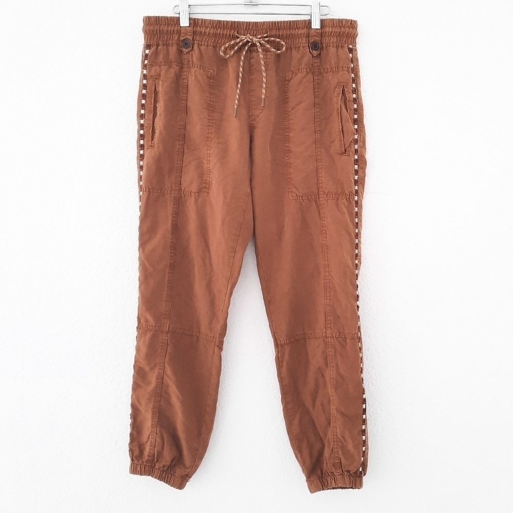 Anthropologie Spice Embroidered Cropped Joggers S